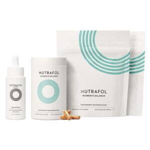 nutrafol women's balance hair growth supplement and hair serum